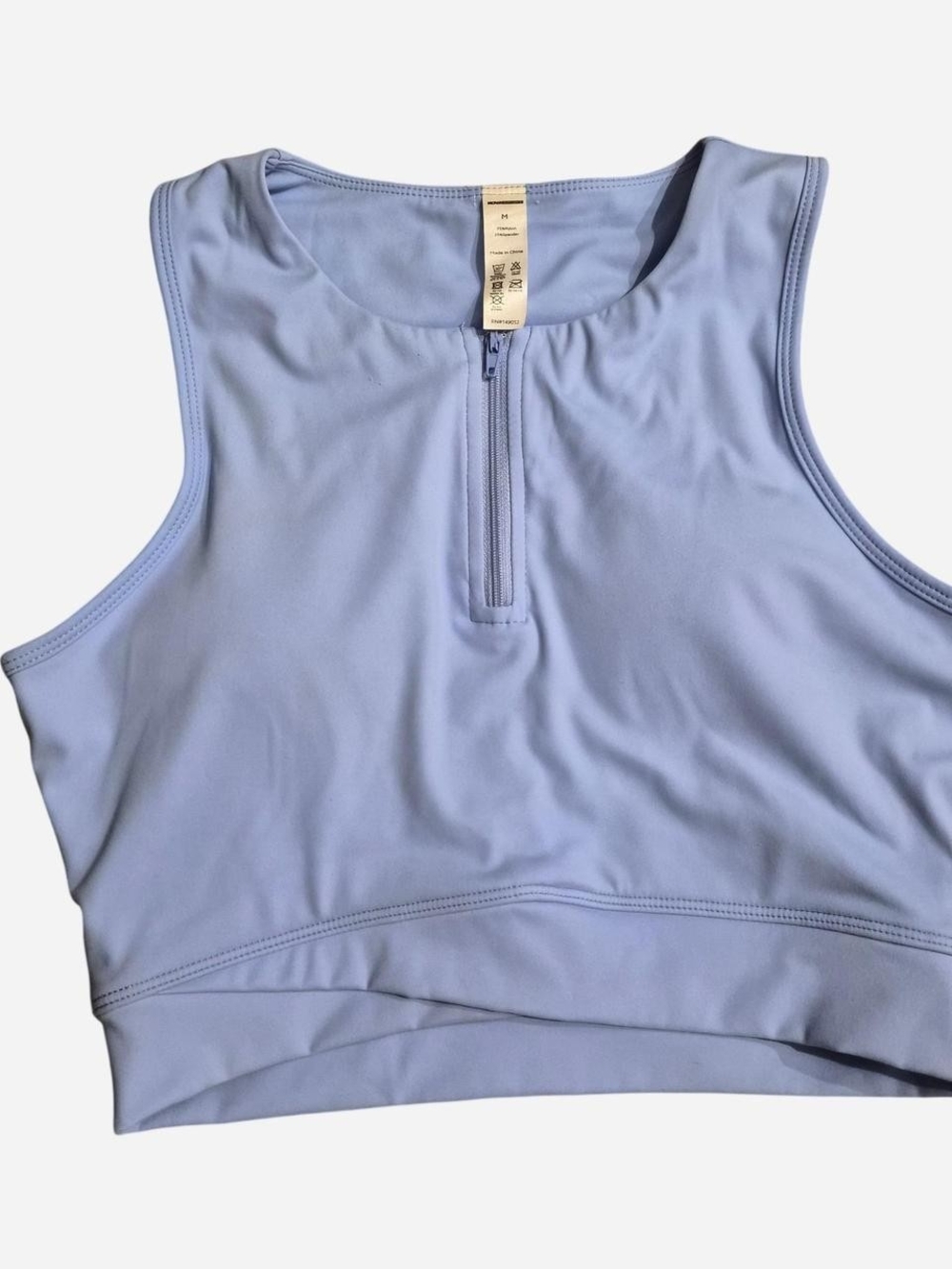 Fashion Nova Light Lavender Zip-Front Sports Bra